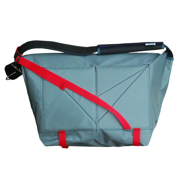 Large Messenger Bag / Grey, Red