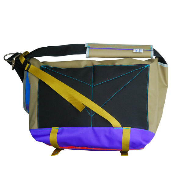 Large Messenger Bag / Gold, Purple