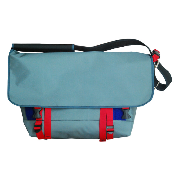 Large Messenger Bag / Grey, Red