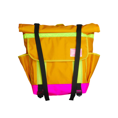 Small Backpack / Orange, Neon Pink