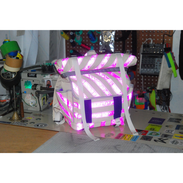 Small Backpack / Pink Reflective Tape