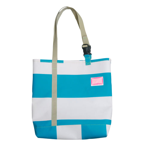 Record Bag / Turquoise Blue, Light Pink