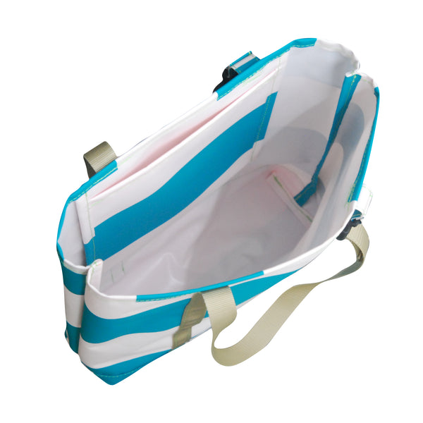 Record Bag / Turquoise Blue, Light Pink