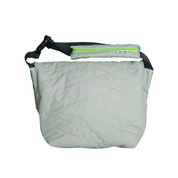 Medium Shoulder Bag / Quilting, Gray, Neon Green