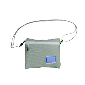 Extra Small Shoulder Bag / Quilting, Gray, Neon Green