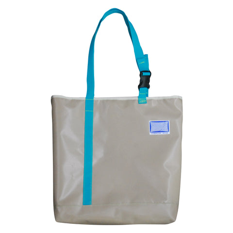 Record Bag / Brown, Turquoise Blue