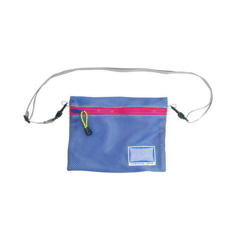 Extra Small Shoulder Bag / Mesh, Blue, Neon Pink