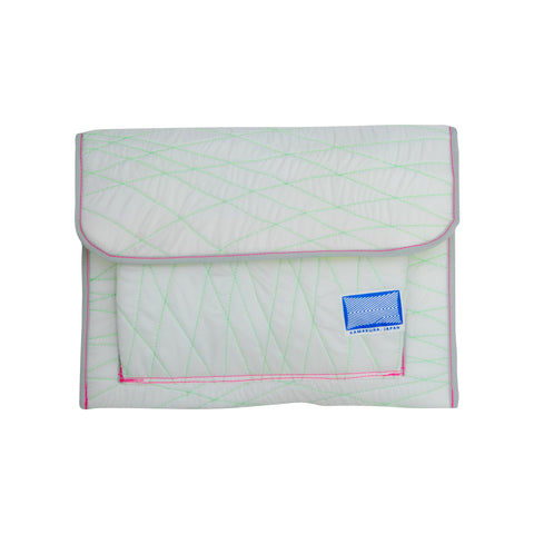 Laptop Sleeve (13~14") / Quilting, White, Neon Green