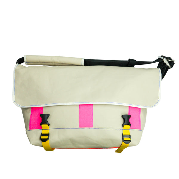 Large Messenger Bag / Beige, Yellow