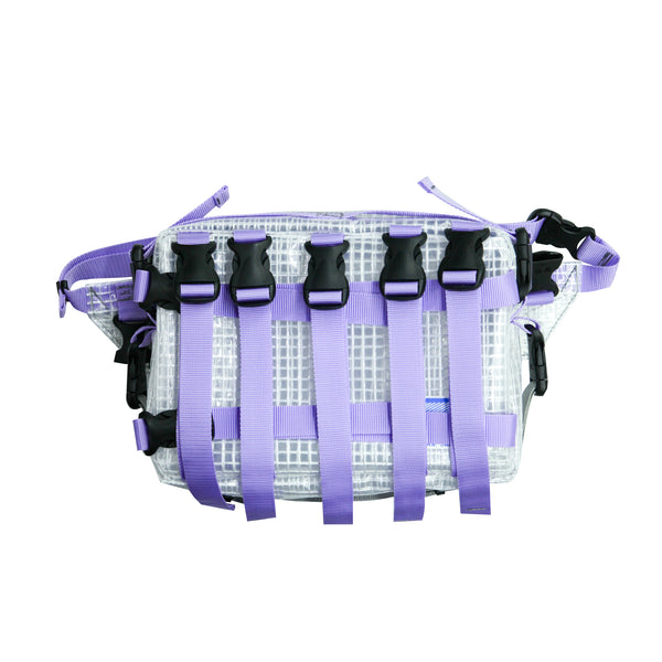 Large Waist Bag / Buckles, Translucent, Lavender