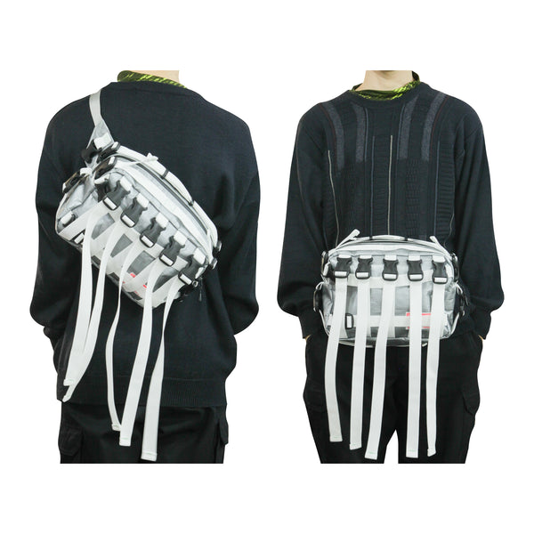 Large Waist Bag / Buckles, Grey