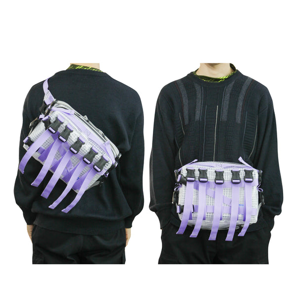 Large Waist Bag / Buckles, Translucent, Lavender