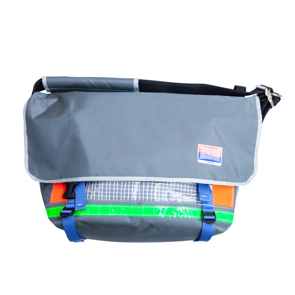 Large Messenger Bag / Grey, Orange