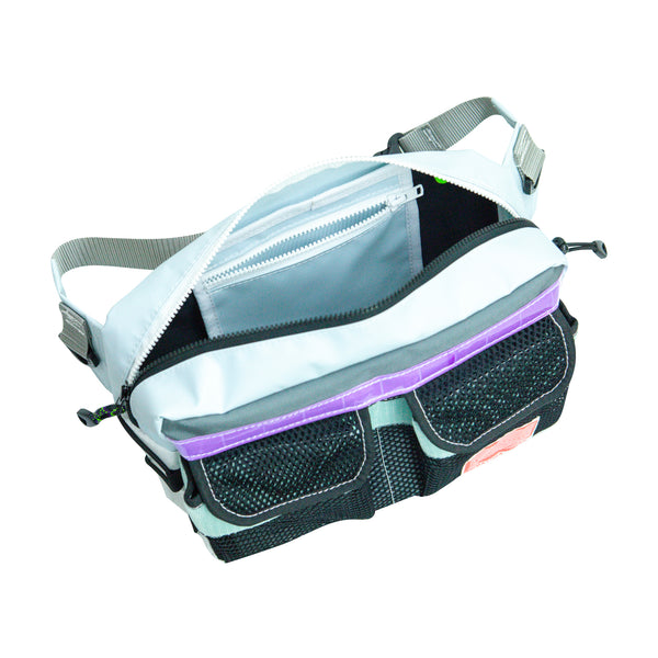Medium Waist Bag / Light Blue, Black, Mesh