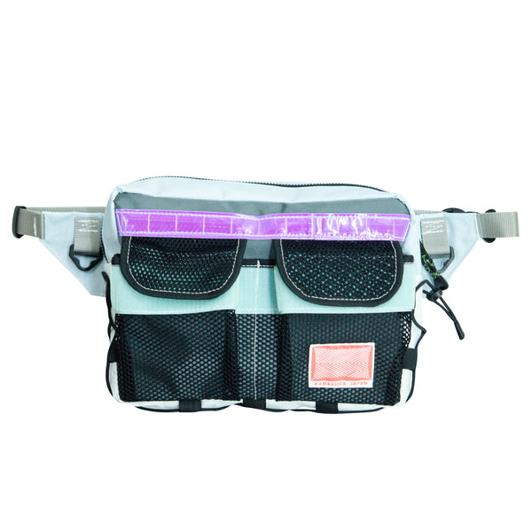 Medium Waist Bag / Light Blue, Black, Mesh