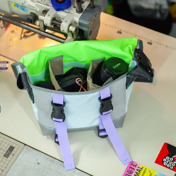 Small Shoulder Bag / Light Blue, Velcro Dividers