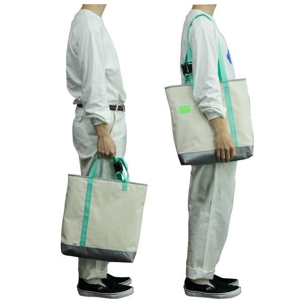 Record Bag / Ecru Canvas, Grey