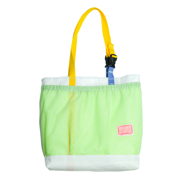 Record Bag / White, Yellow, Mesh Pocket