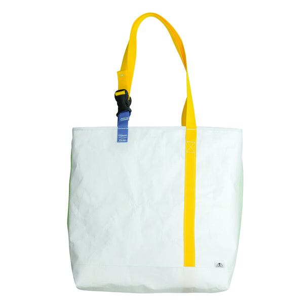 Record Bag / White, Yellow, Mesh Pocket