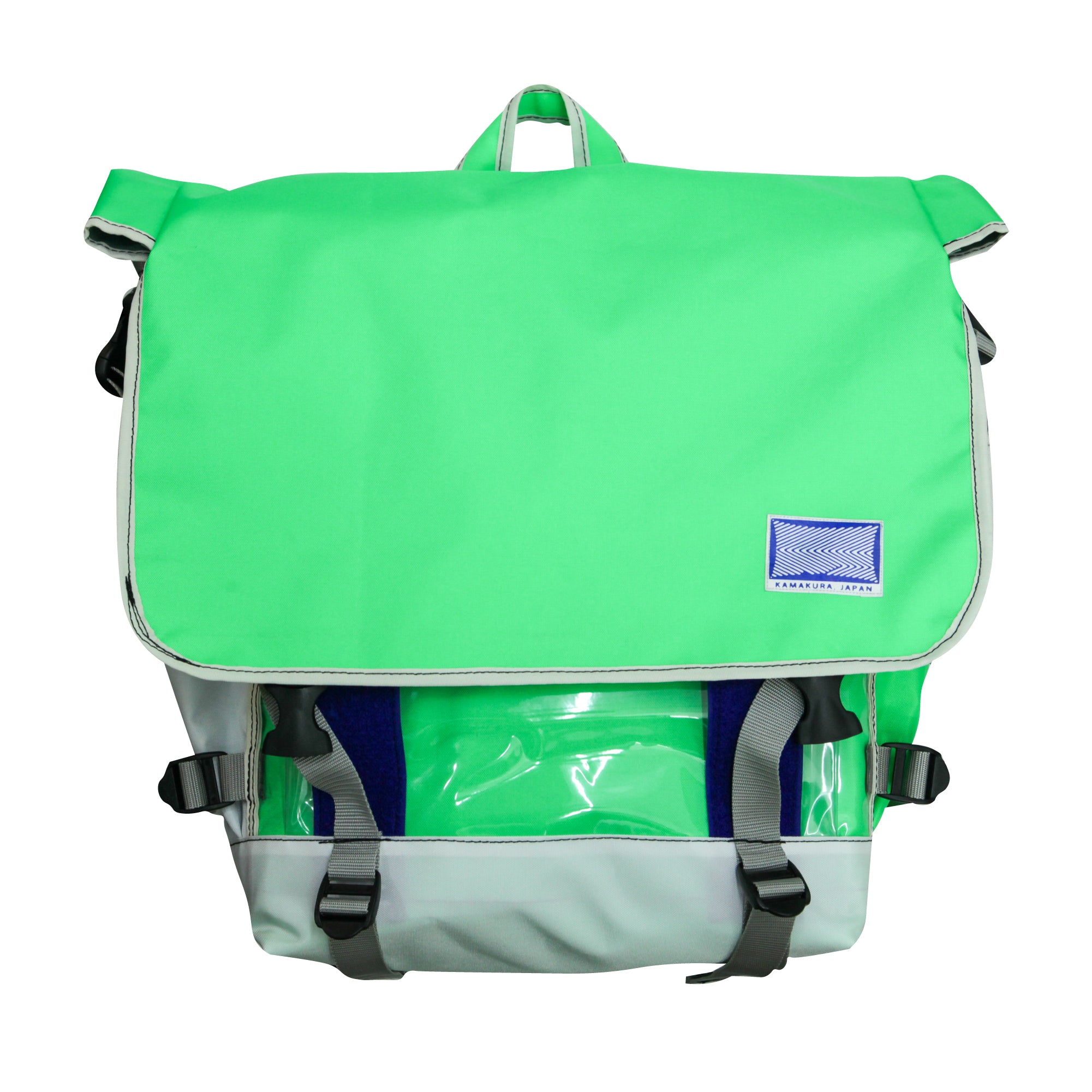 Large Flappack / Neon Green, White