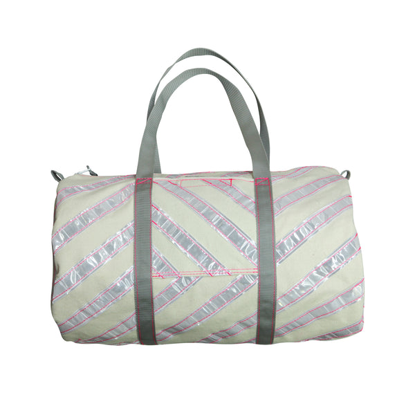 Small Club Bag / Natural, Pink, Reflective Tape