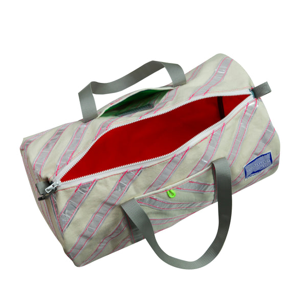 Small Club Bag / Natural, Pink, Reflective Tape