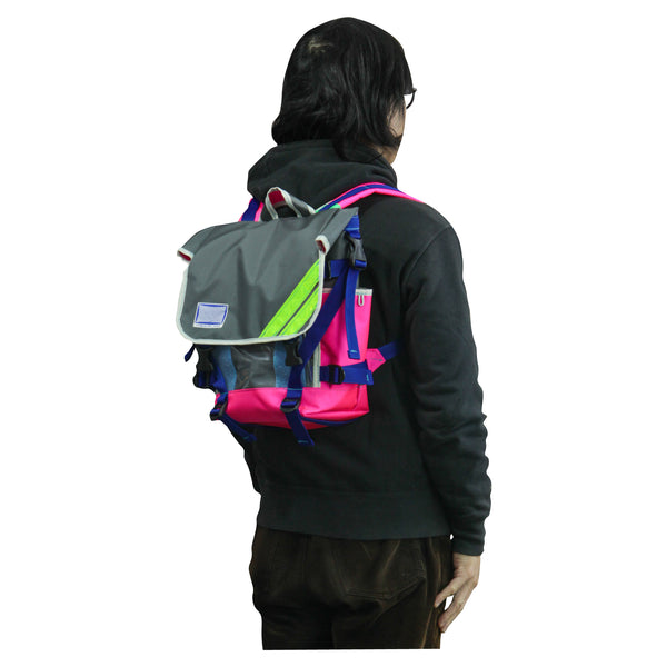 Small Flappack / Grey, Neon Pink