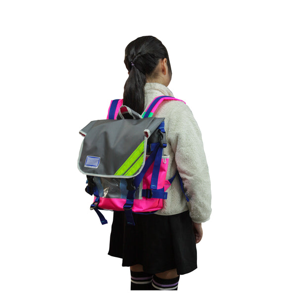 Small Flappack / Grey, Neon Pink