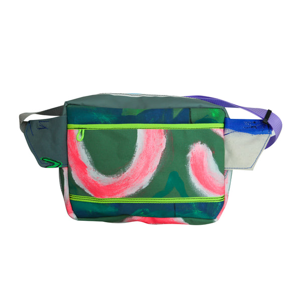 Medium Waist Bag / Olive Green, Pink, Purple