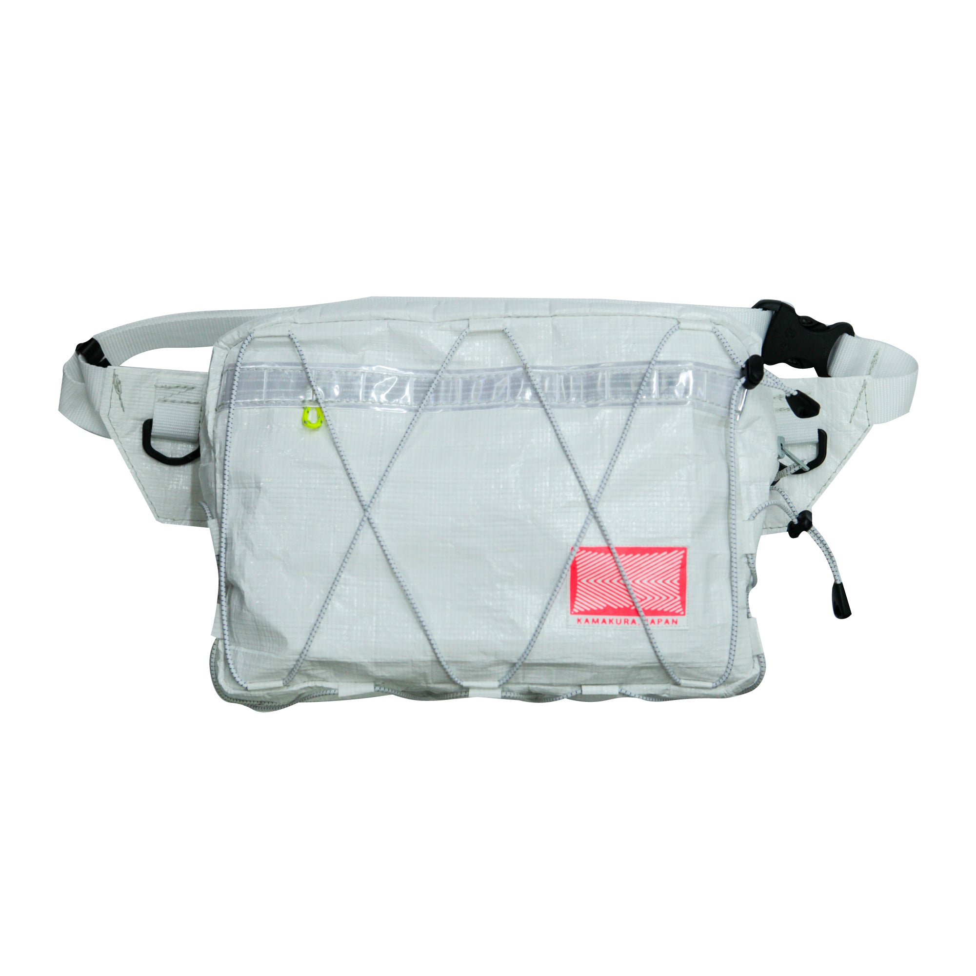 Medium Waist Bag / White, Bungee Cord