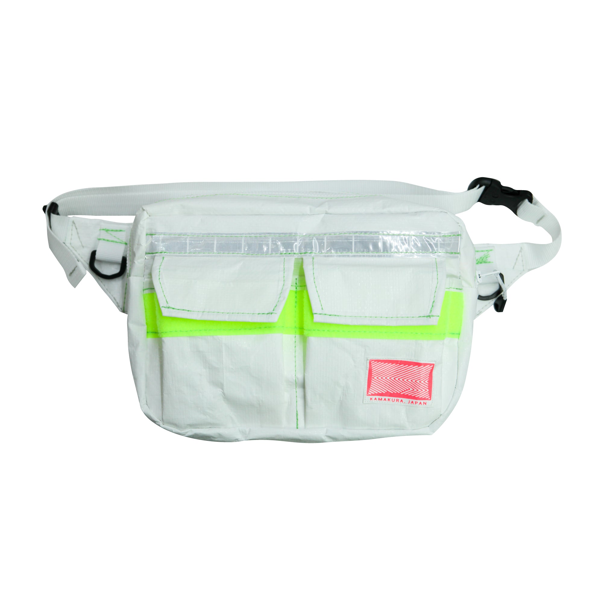 Medium Waist Bag / White, Neon Yellow