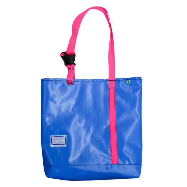 Record Bag / Blue, Neon Pink