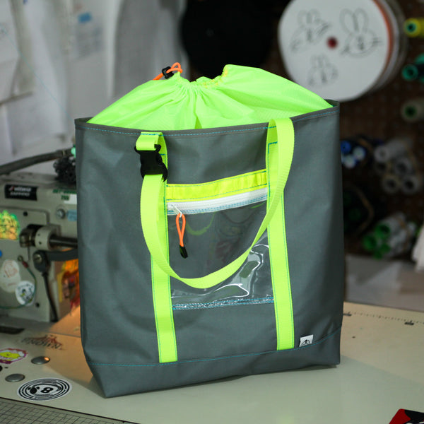 Record Bag / Grey, Neon Yellow