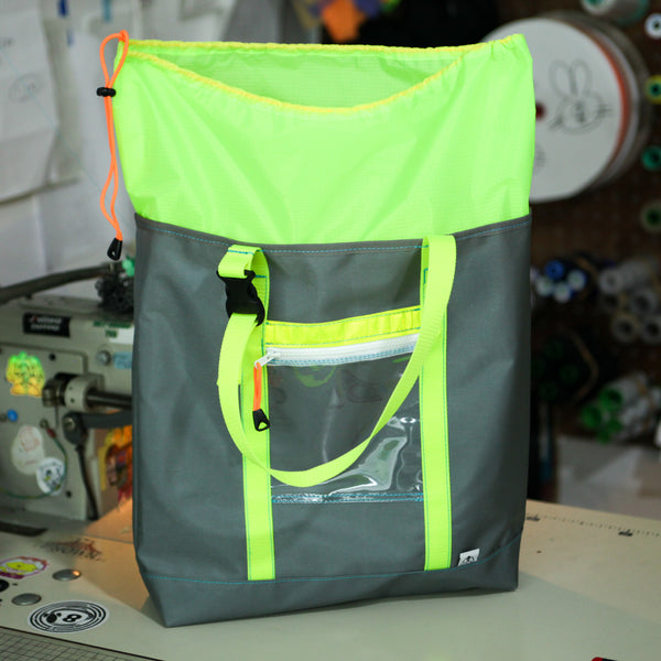 Record Bag / Grey, Neon Yellow