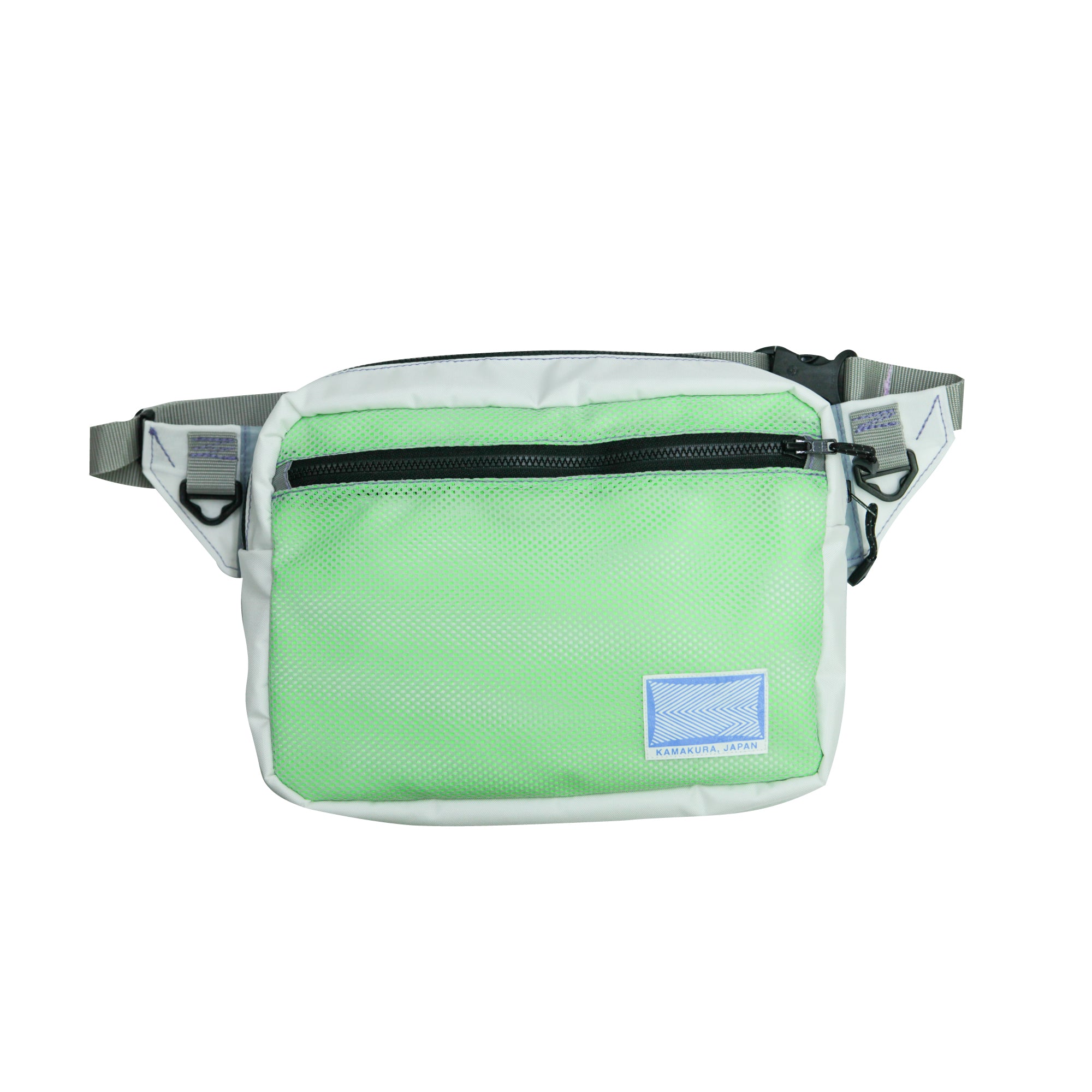 Medium Waist Bag / White, Neon Green