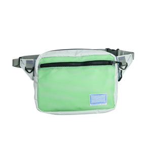 Medium Waist Bag / White, Neon Green