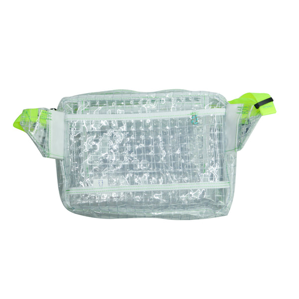 Medium Waist Bag / Transparent, Neon Yellow