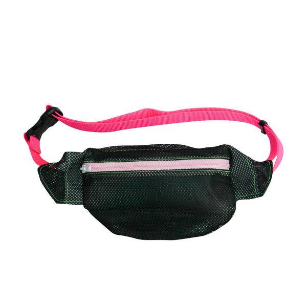 Small Waist Pouch / Black, Pink, Mesh