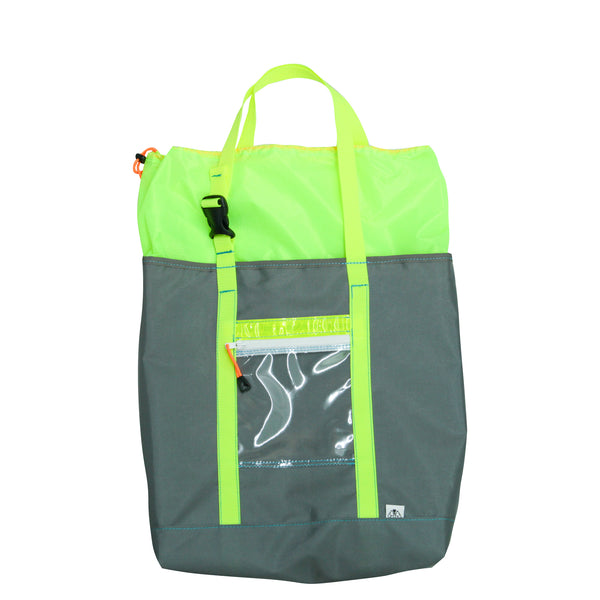 Record Bag / Grey, Neon Yellow