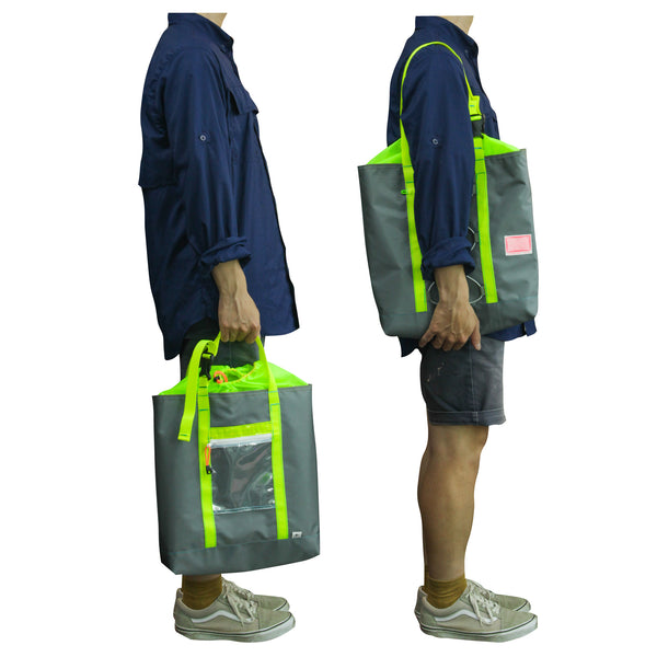 Record Bag / Grey, Neon Yellow