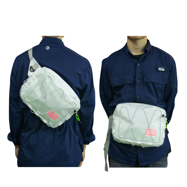 Medium Waist Bag / White, Grey, Neon Yellow