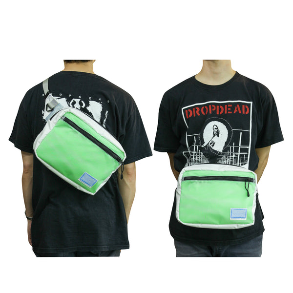 Medium Waist Bag / White, Neon Green