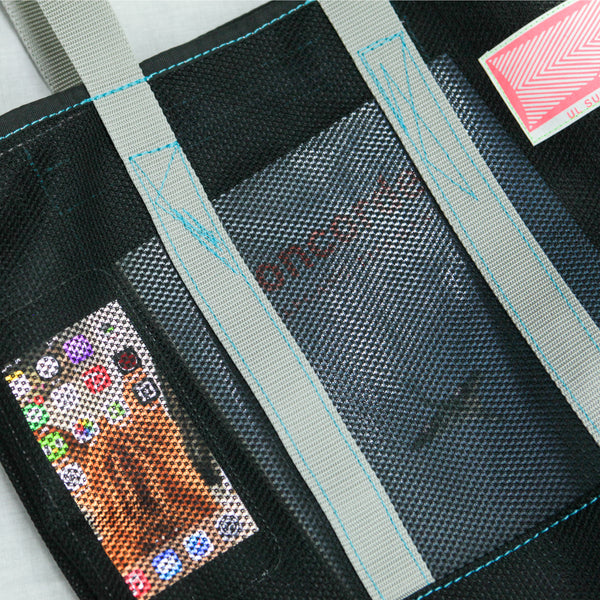 Small Tote Bag / Black Mesh