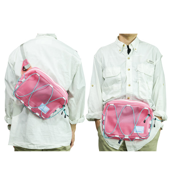 Medium Waist Bag / Pink, Light Blue