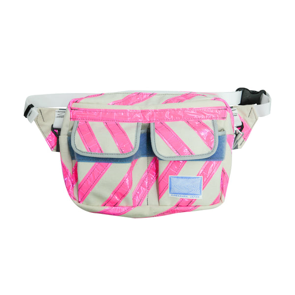 Medium Waist Bag /  Pink, Reflective Tape