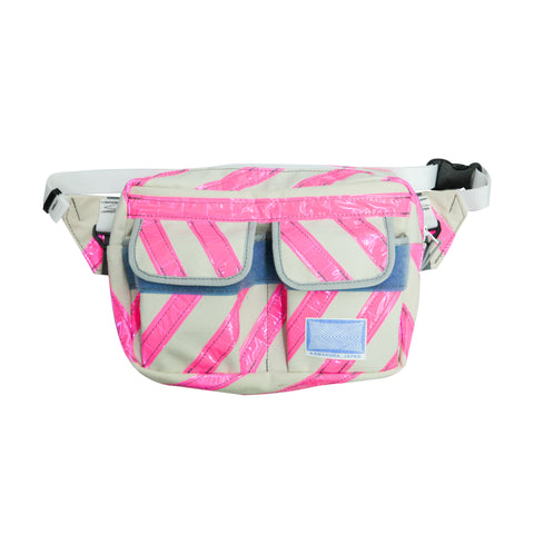 Medium Waist Bag /  Pink, Reflective Tape