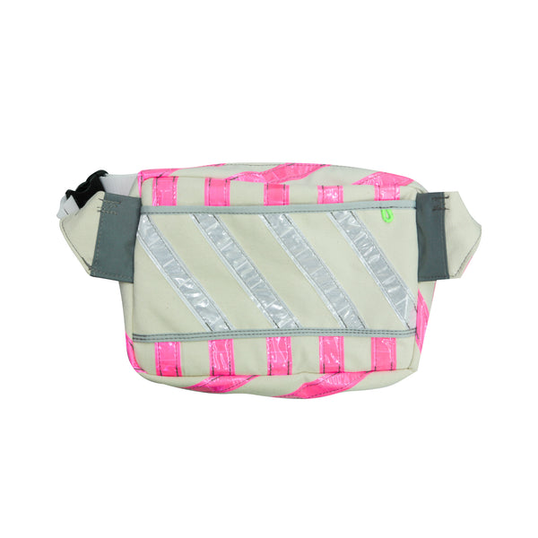 Medium Waist Bag /  Pink, Reflective Tape