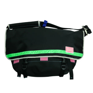 Large Messenger Bag / Black, Green