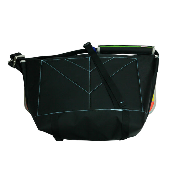 Large Messenger Bag / Black, Green