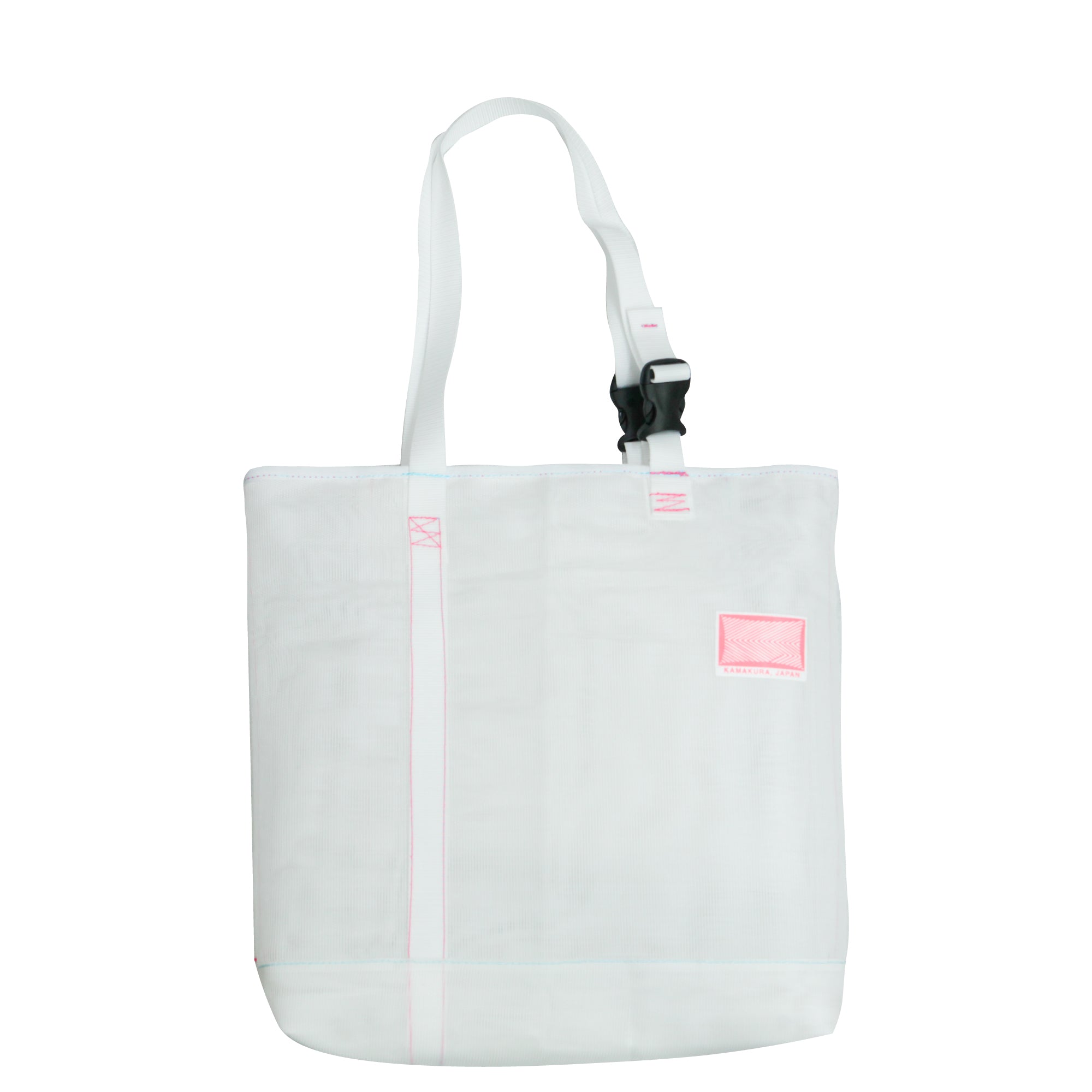 Record Bag / White, Mesh, Pink, Light Blue